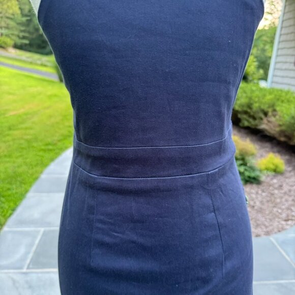 Gretchen Scott Navy Blue~Green Beaded Sleeveless Dress Size XS - Picture 8 of 12